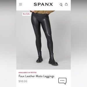 Spanx faux leather moto leggings NWT